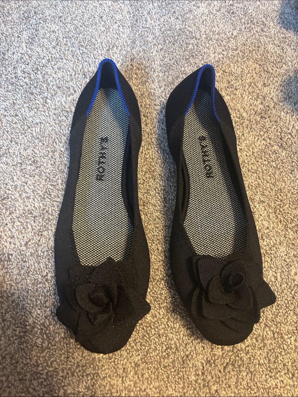 Rothy’s The Petal Almond Toe Knit Washable Flats